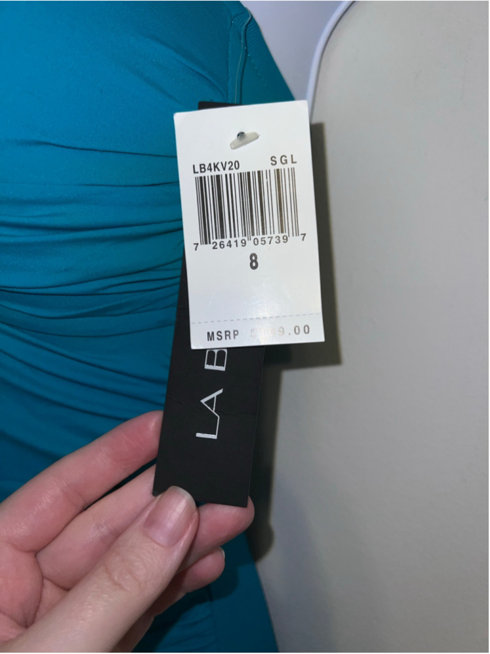 Women's LA BLANCA Teal One Piece Swimsuit Size 8 - Picture 5 of 7
